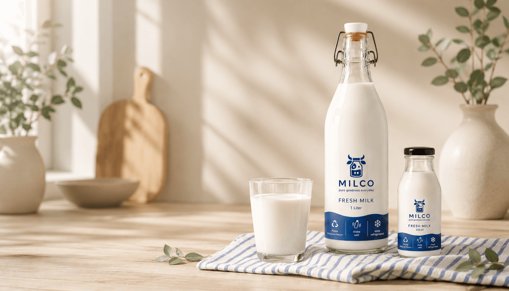 MILCO fresh milk background